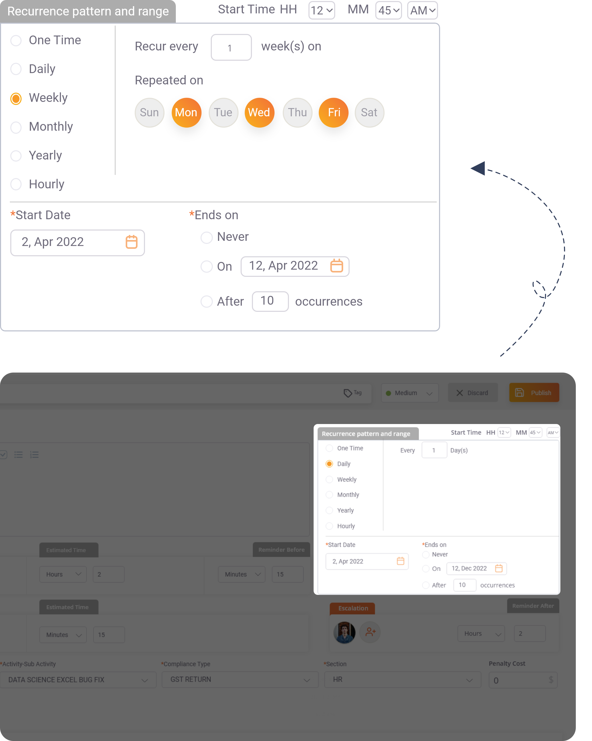 Default flow of 1ViewTask